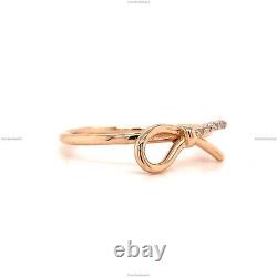 0.02 Ct Diamond Cross Bow Wedding Band Engagement Ring For Girls 14k Yellow Gold