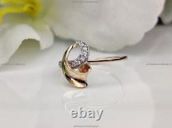 0.09 Ct Diamond Bow Promise Diamond Ring For Girls 14k Gold