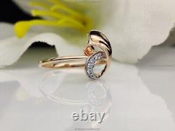 0.09 Ct Diamond Bow Promise Engagement Diamond Ring 14k Gold Fine Jewelry