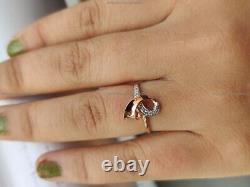 0.09 Ct Diamond Bow Promise Engagement Diamond Ring 14k Gold Fine Jewelry