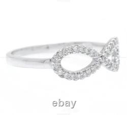 0.22 Ct Diamond No Stone BOW Eternity Wedding Ring 14k Yellow Gold Fine Jewelry
