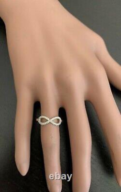 0.22 Ct Diamond No Stone BOW Eternity Wedding Ring 14k Yellow Gold Fine Jewelry