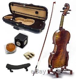 1/2 Antique Style Professional Handmade VN411 Violin Kit w Case Bow Rosin Mute