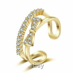 1.50CT Round Simulated Diamond Bow Style Wedding Ring 14K Yellow Gold Plated