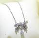 1.9ct Pear Cut Diamond Drop Water Bow Pendant with Chain 14k White Gold Over