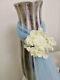 10 x Wedding Church Pew Ends Blue Tulle Bows Flower Decoration Rose Hydrangea