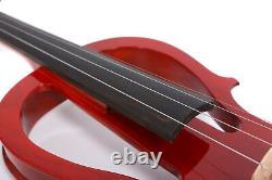 100% New Hand Made Electric Violin solid wood transparent blue Violin Case Bow