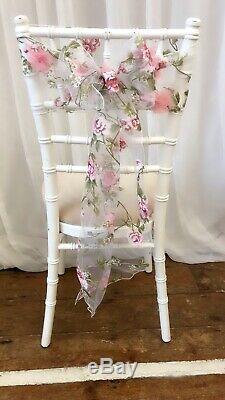 100 Pink Blossom Organza Chair Sash Bow / Table Runner Wedding Chairs Event