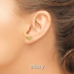 14K Yellow Gold Bow Stud Earrings