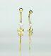 14k Yellow or White Gold Belly Button Dangle CZ Bow Tie Barbel Bar Ring
