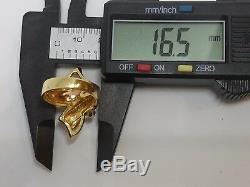 14k solid real Gold Yellow white Rose tri Ring manmade Diamond 9.2g 8 6 7 9 10
