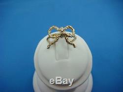 18k Yellow Gold Ladies Twisted Ribbon Bow Ring With Single Diamond 5.3 Grams