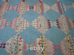 1930's Appalachian Postage Stamp 10 Patch Bow Tie Variation Patchwork Quilt