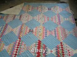 1930's Appalachian Postage Stamp 10 Patch Bow Tie Variation Patchwork Quilt