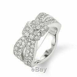 2.5ct Round Cut Diamond Bow Knot Design Engagement Ring Solid 14K White Gold