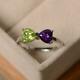 2.60Ct Heart Cut Amethyst Bow Two Stone Engagement Ring 14K White Gold Over