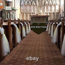 20 X Wedding Church Pew Ends Tulle Bows All Ribbon Colours Available Decoration
