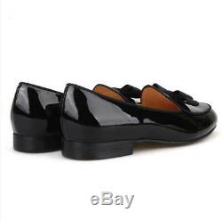 2019 Handmade bow banquet patent leather mens loafers party slip on dress shoes