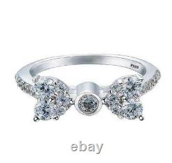2Ct Moissanite Knot Bow Design Engagement Ring White Gold Plated