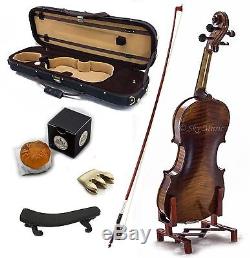 4/4 Antique Style Professional Handmade VN406 Violin Kit w Case Bow Rosin Mute