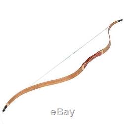 45lbs Archery Recurve Bow Wood Laminated Traditional Handmade Practice Longbow