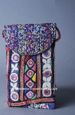5 PCs Wholesale Lot Indian Embroidered Mobile Crossbody Bag Purse Card Holder