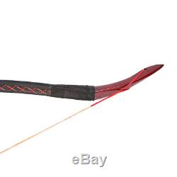 50LB Archery Recurve Bow Hunting Handmade Horse Longbow with Bowbags Quiver
