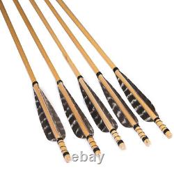 50pcs Archery 31'' Traditional Handmade Wooden Arrows OD 8.5 for Longbow Hunting