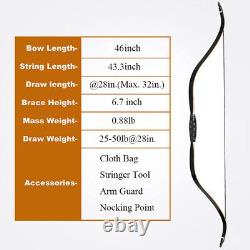 58 Archery Traditional Recurve Bow Longbow Handmade Mongolian Hunting 25-50lbs