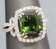 6.00ctw Green Tourmaline and Diamond Ribbon Bow Cocktail Statement Ring 18k