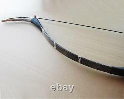 60lb Traditional Handmade Recurve Bow Longbow Natural Snakeskin Horsebow Hunting