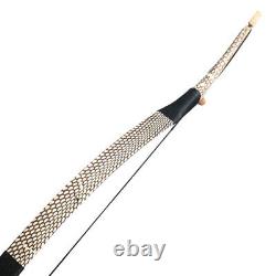 60lb Traditional Handmade Recurve Bow Longbow Natural Snakeskin Horsebow Hunting