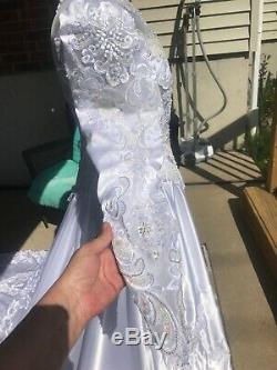 80's Wedding Dress Princess Renaissance Cosplay High Neck No Bows