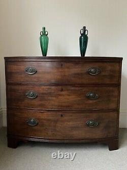 A Very Fine Quality Regency 3 Drawer Bow Chest, 117cm wide, gently restored