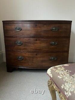 A Very Fine Quality Regency 3 Drawer Bow Chest, 117cm wide, gently restored