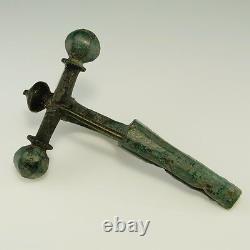 ANCIENT Roman 4th C AD CROSS-BOW Cross Bow Fibula Brooch Pendant BRONZE Antique