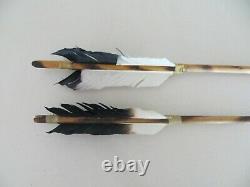 American Handmade Fur Quiver Bow Arrow Set Buckskin Feathers Wall Decor