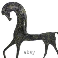 Ancient Greek Mycenea Horse with Bowed Head Bronze Sculpture Handmade Statue