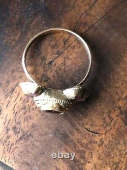 Antique 1720s Iberian 15ct gold bow ring size Q1/2