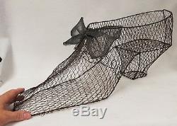 Antique Advertising Giant Hand Made Wire Ladies Shoe with Bow