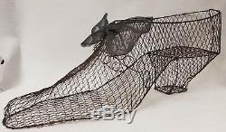 Antique Advertising Giant Hand Made Wire Ladies Shoe with Bow