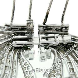 Antique Art Deco Platinum Diamond Convertible Bow Pin Brooch or Dual Dress Clip