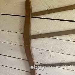 Antique Bow Saw primitive rustic decor Wood Wall Decor Hand Made Primitive Tools
