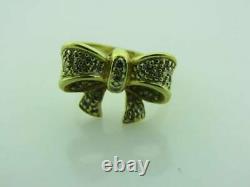 Antique Diamond Bow Ribbon 18K Yellow Gold Ring Size 4 1117500