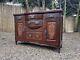 Antique Edwardian Carved Mahogany Bow Fronted 2 Door Sideboard Drinks Cabinet