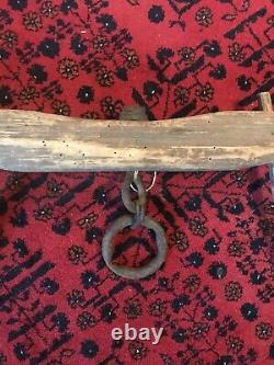 Antique Handmade Double Bow Wood Calf Training Yoke Farm Display Abby