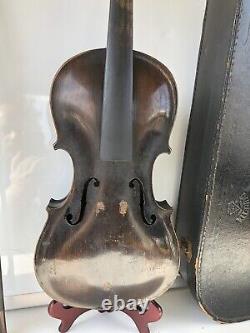 Antique Jacobus Stainer Lion head Violin and two bows, 4/4 and leather case