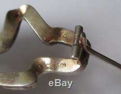 Antique Large Hallmarked Georgian Sterling Silver & Paste Bow Brooch/Necklace