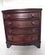 Antique Mahogany Bow Fronted Jewellery Chest Jewellery Box Miniature