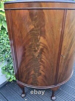 Antique Mahogany Drinks Cocktail Cabinet Bow Front Cupboard Sideboard Art Deco